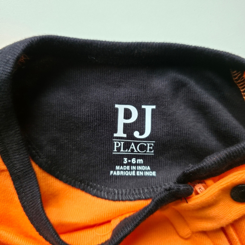 PJ Place Baby Jack-O’-Lantern Halloween Footed Sleeper | 3–6 Months 100% Cotton - Picture 7 of 9